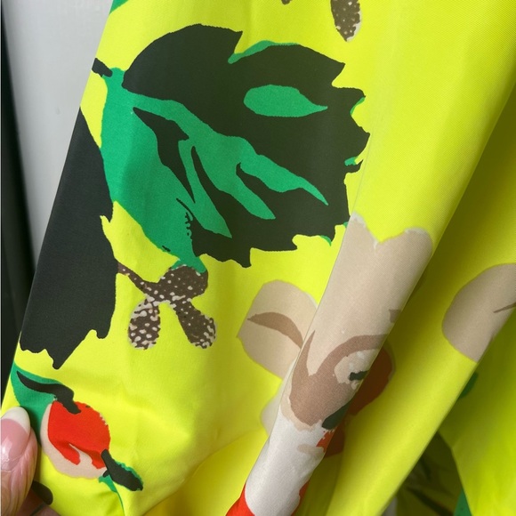 CHRISTOPHER JOHN ROGERS Dress Ruffle Tiered Yellow Mini Target Floral V Neck 4 - Picture 9 of 14